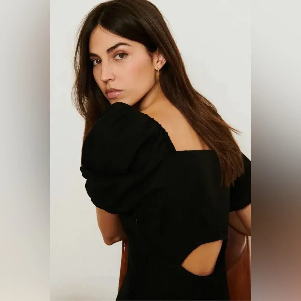 Ba&sh Palaia Black Puff Sleeve Open Back Smocked Dress Size XS - Picture 5 of 15